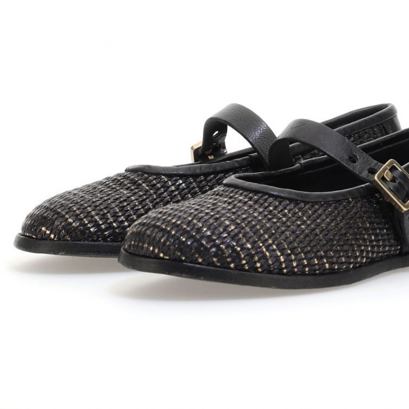 flat shoes A.S.98 Janet Damskie Czarne | PL-170639KTX